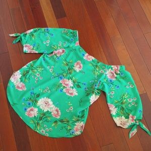 Off the shoulder 3/4 sleeve blouse